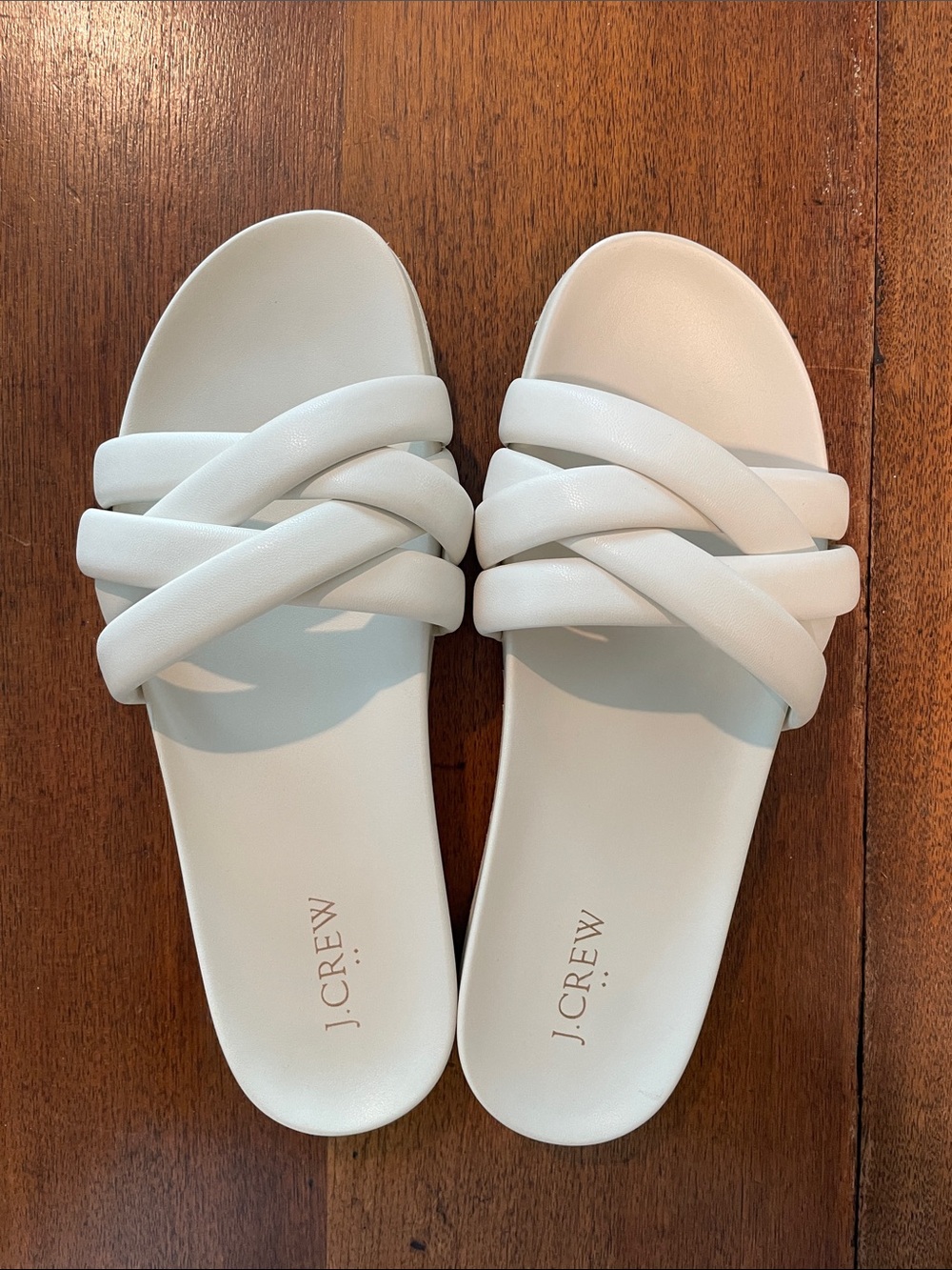 J.Crew Women’s White Crisscross Slide Sandals EUC
